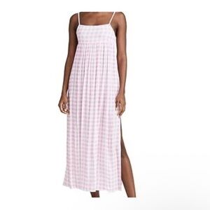 Playa Lucila NWT Pink and White Gingham Maxi Dress size XS